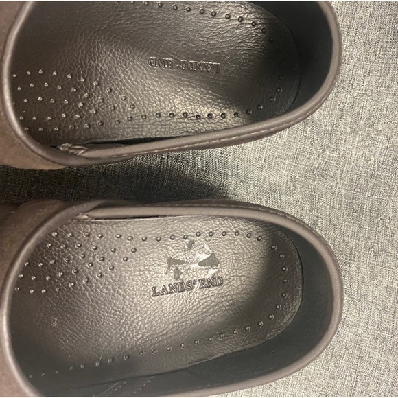 LANDS’ END Brown Suede Clogs womens shoes size 7 - Picture 5 of 7